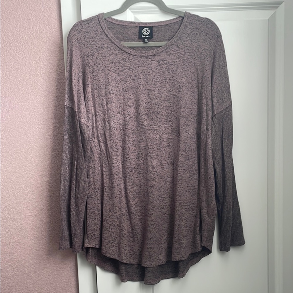 Heathered Long Sleeve Top - Purple